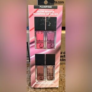 ELF Plumping Lip Oil Kit - Vibrant Pink and Shimmering Gold